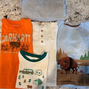 3T Bundle, grey hoodie, 2 ss shirts, 1 pajama top, 1 LS shirt